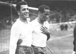 Zitouni with Larbi BenBarek playing for Afrique du Nord against France in 1954