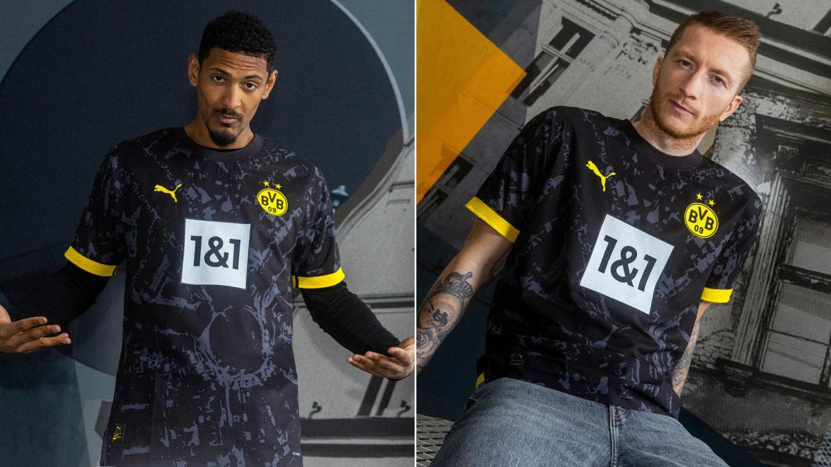 The new Borussia Dortmund away shirt for the 2023-2024 season