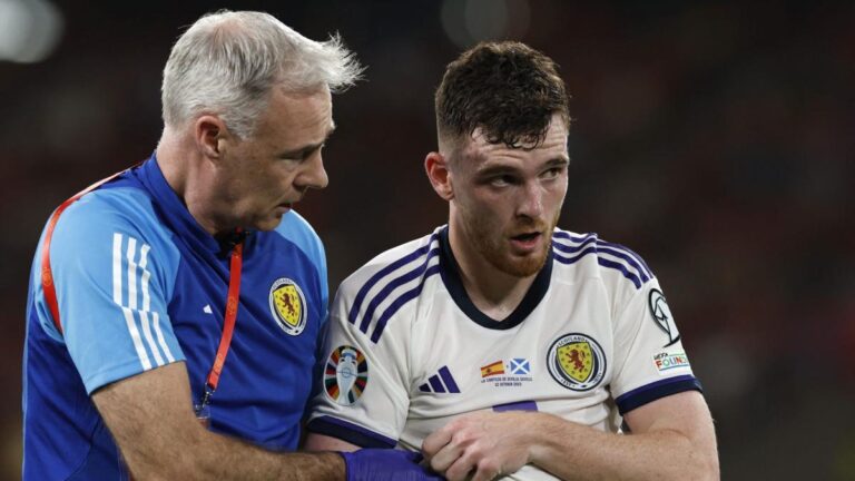 Scotland, Liverpool: Andrew Robertson towards a long absence