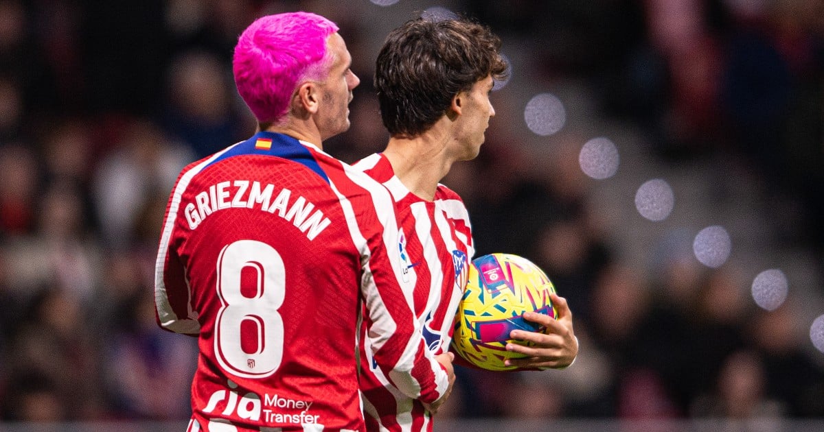 Antoine Griezmann throws everything at Joao Felix at Atletico