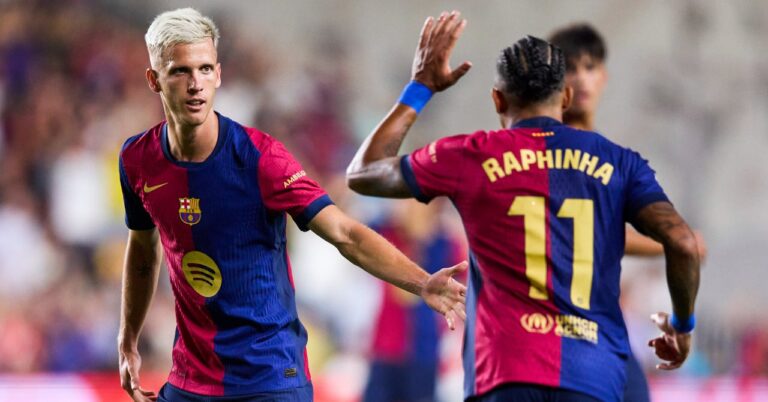 Dani Olmo gives victory to Barça