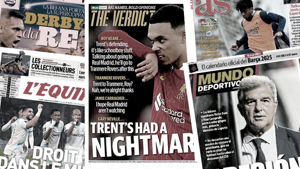 Trent Alexander-Arnold is humiliated by the English press, the president of Barça is in the hot seat