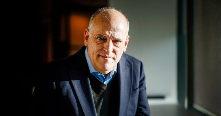 Real Madrid lit by Tebas