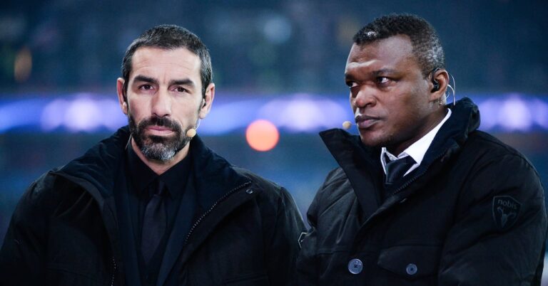 Robert Pirès Balances on Marcel Desailly
