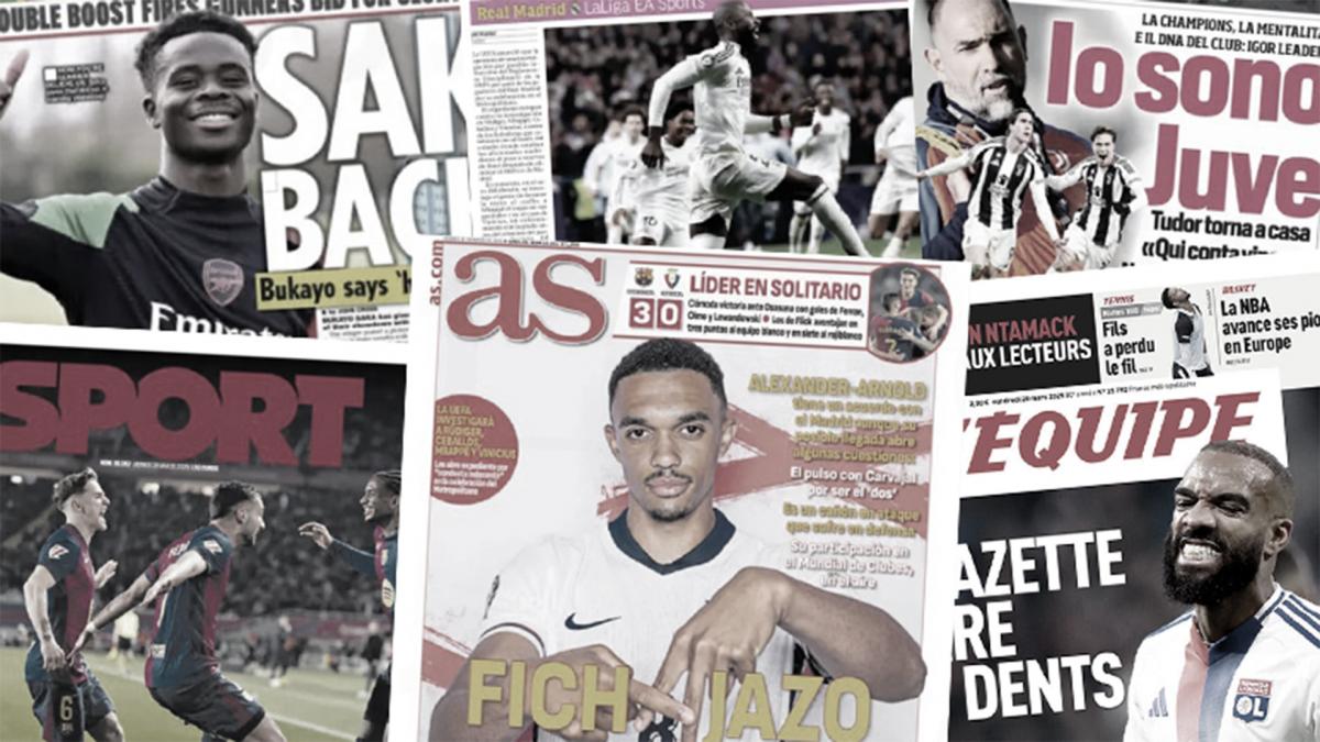 The arrival of Alexander-Arnold divides in Madrid, England in madness for the return of Saka