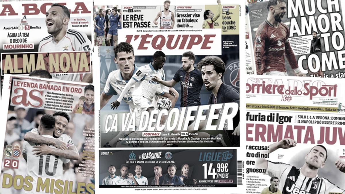 The classic OM-PSG unleashes the French press, the spike of Hansi Flick at Real Madrid concerning the Ballon d'Or