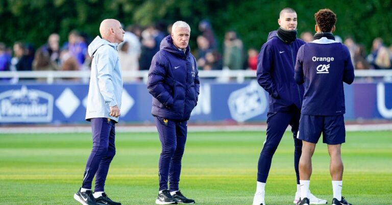 Didier Deschamps slices for Lucas Chevalier
