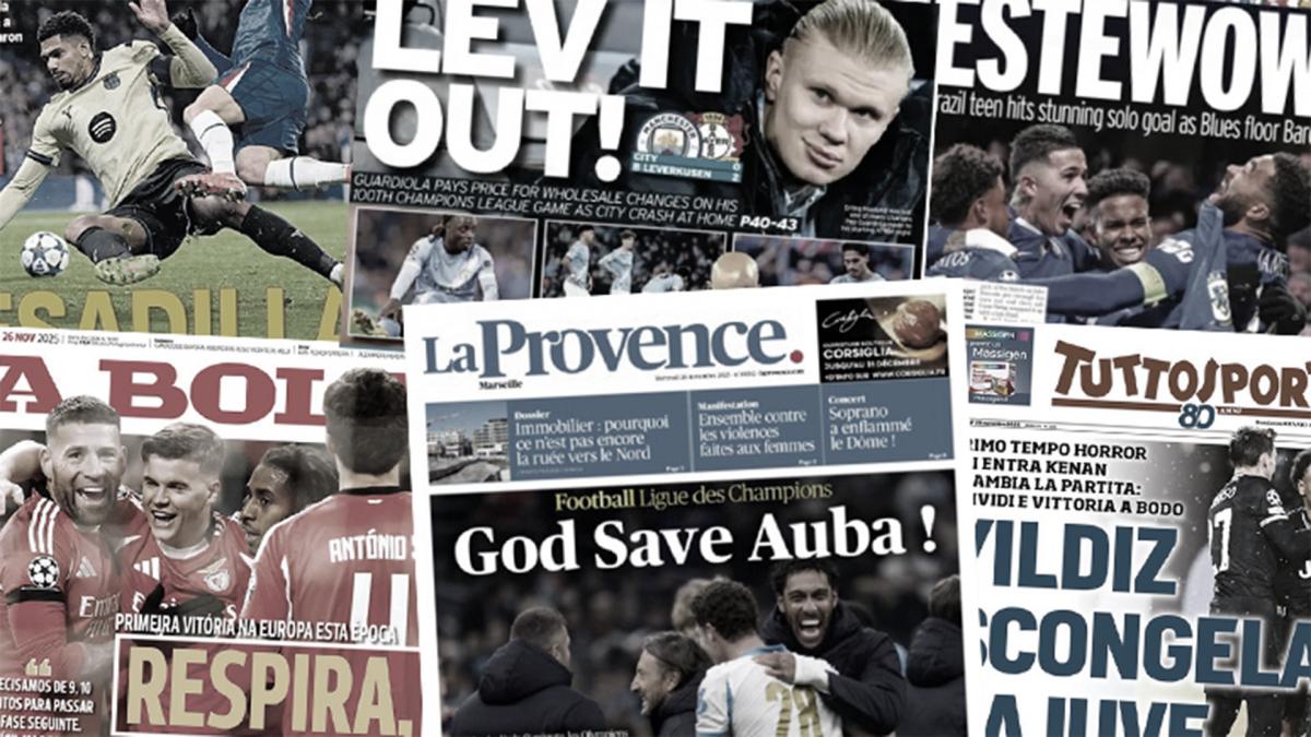 The press goes crazy for the hero Aubameyang, Europe shocked by the Estêvão phenomenon